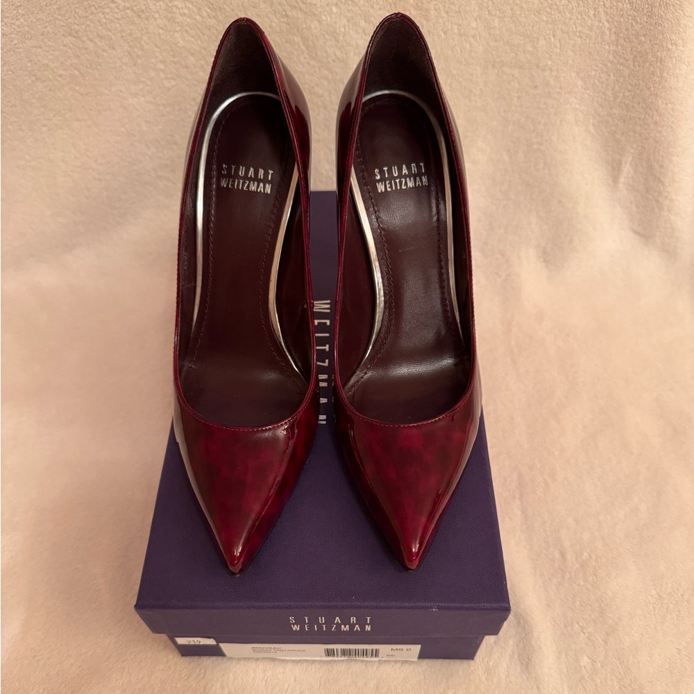 Stuart Weitzman Nouveau Bordo Tartaruga pointed toe pump size 6